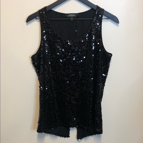 NWOT Express Split Back Sequin Tank - Picture 1 of 5